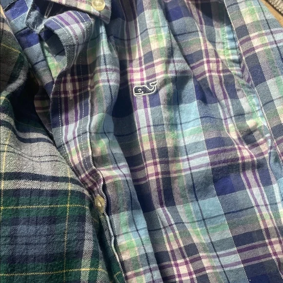 BUNDLE Vineyard Vines FOUR Flannel Shirts Small Plaid Shirt Collection 8-10 Tops - Picture 12 of 15